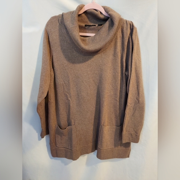 JEANNE PIERRE Tan Cowl Neck Sweater - Picture 1 of 5